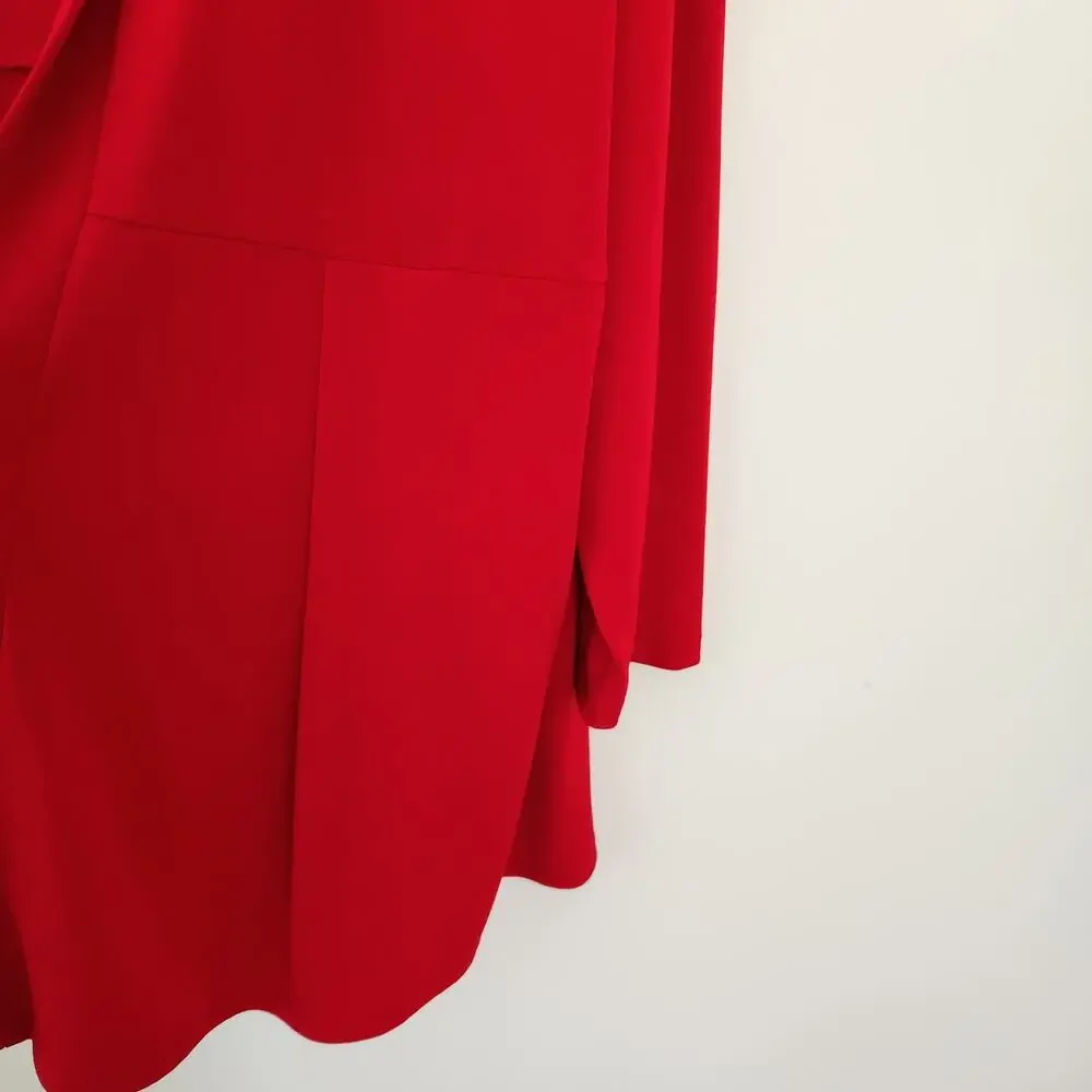 Susan Graver Cardigan Women's 2X Red Open Front Liquid Knit Classic Slinky Layer - Picture 4 of 13